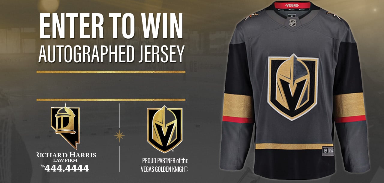 Vegas Golden Knights Signed Jersey Giveaway - Richard Harris Personal Injury Law Firm Las Vegas