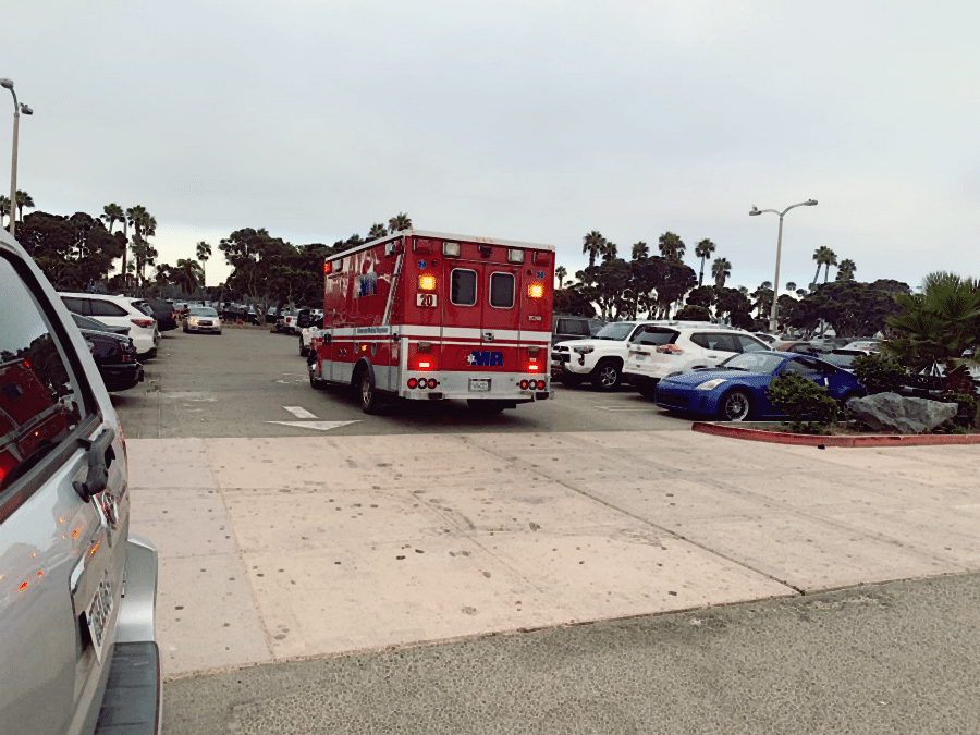 Pedestrian hit by car in parking lot